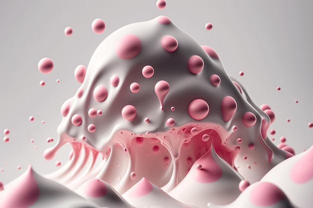 Pink bubble wave abstract background Generative AI