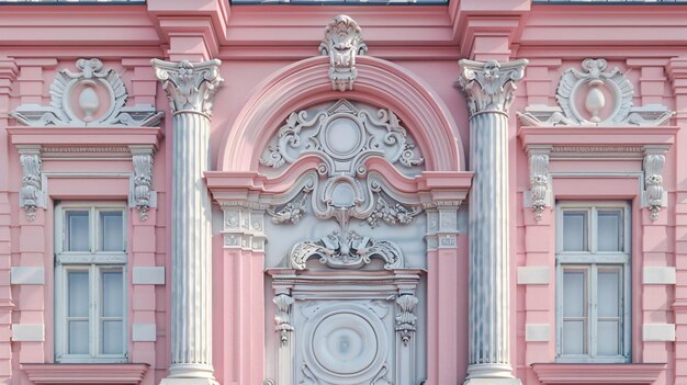 Photo a pink building with a sign that says  e