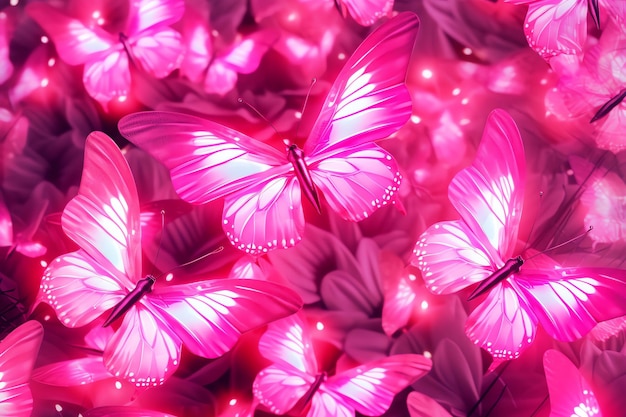 Pink butterfly background