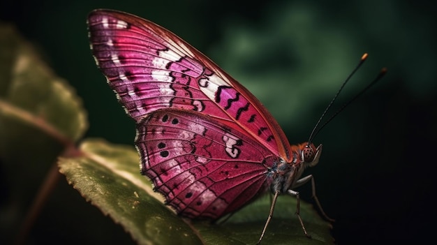 Photo a pink butterfly with the word butterfly on it