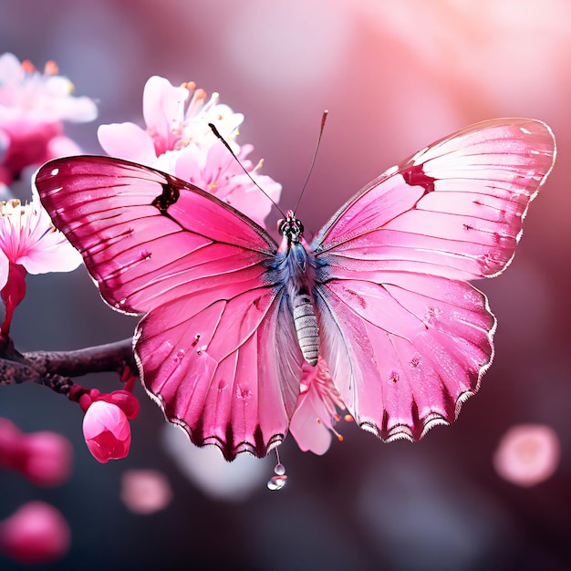 a pink butterfly