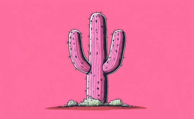 a pink cactus with a pink background with a pink background