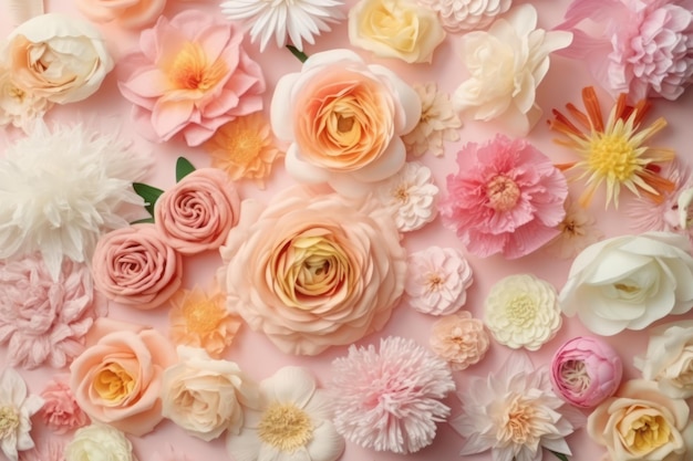 A pink cake with flowers on it