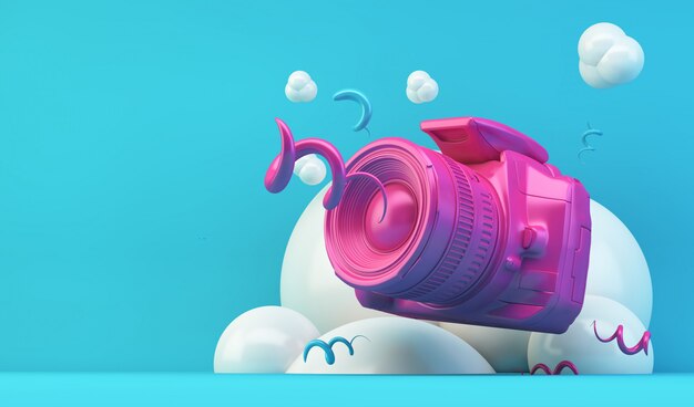 Pink camera illustration