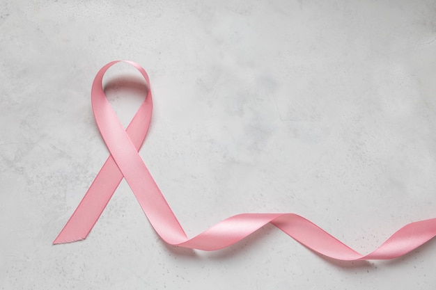 Pink cancer ribbon. Breast cancer. Breast Cancer Awareness Month.