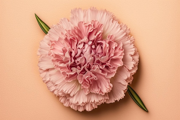 Pink carnation flower with little leaves for a wedding or a gift Generative AI