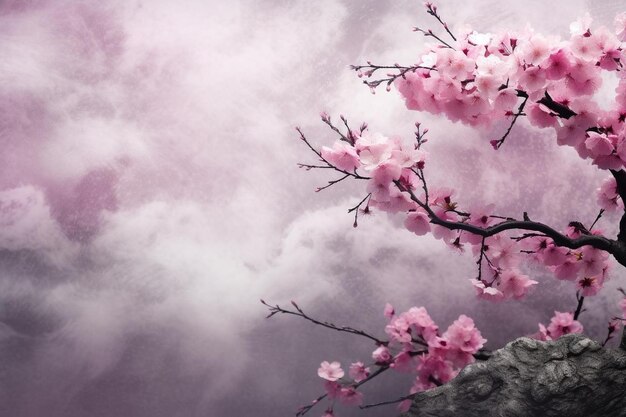 Photo a pink cherry blossom tree with a pink background