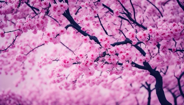 A pink cherry blossom tree with the title japanese cherry blossom.