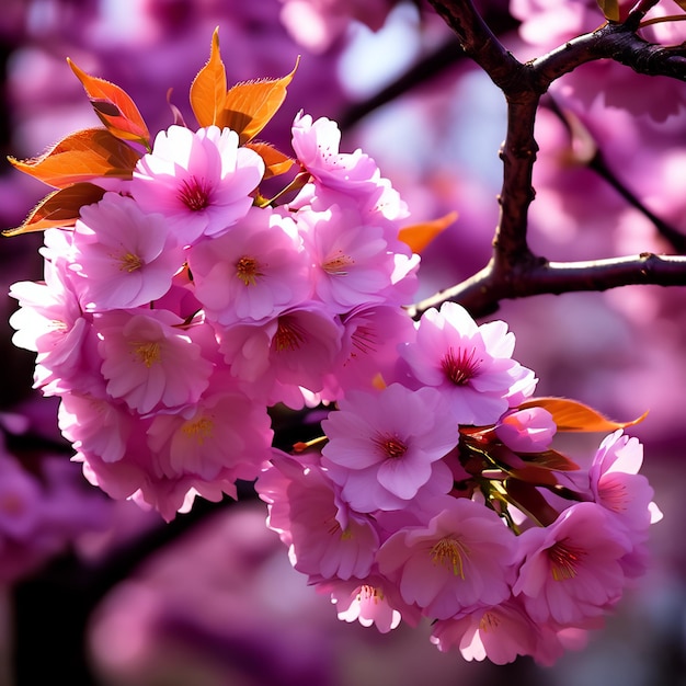 Pink Cherry Blossoms generative ai