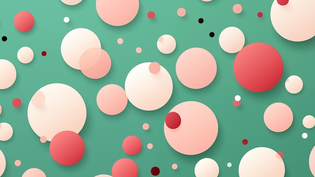 Photo pink circles balls spheres dots on green background abstract image texture pattern wallpaper