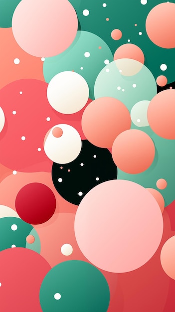 Pink Circles Balls Spheres Dots on Green Background Abstract Image Texture Pattern Wallpaper