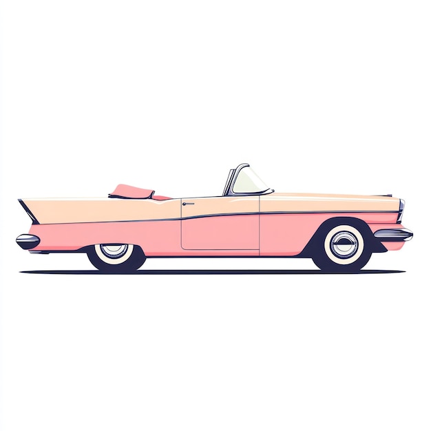 Photo pink classic convertible car illustration