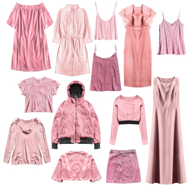 Pink clothes isolated