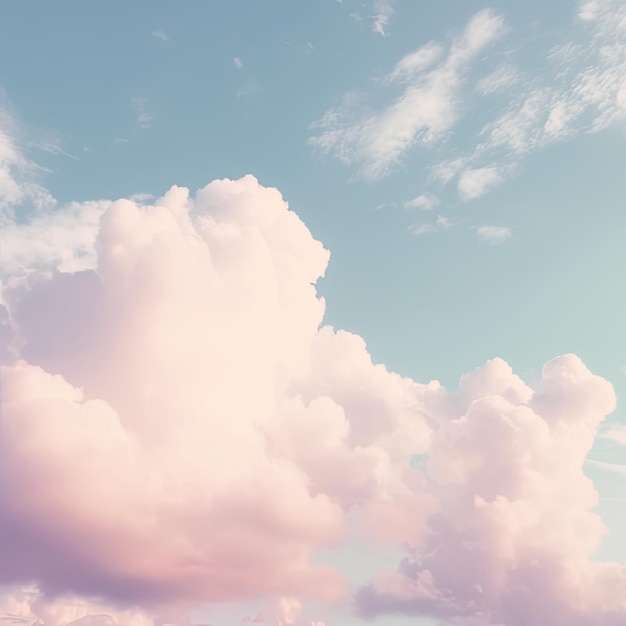 A pink cloud in the sky with a blue sky in the background.