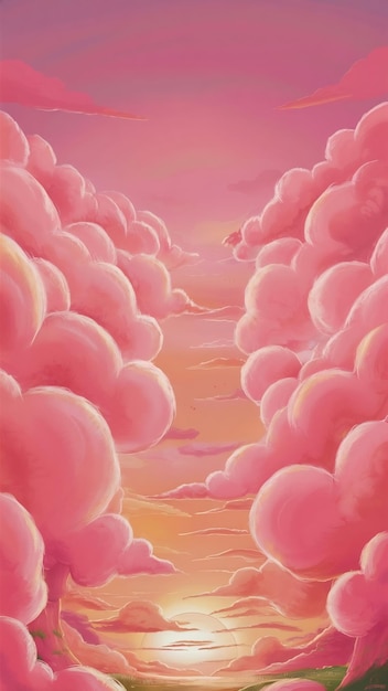 Pink cloudy sky