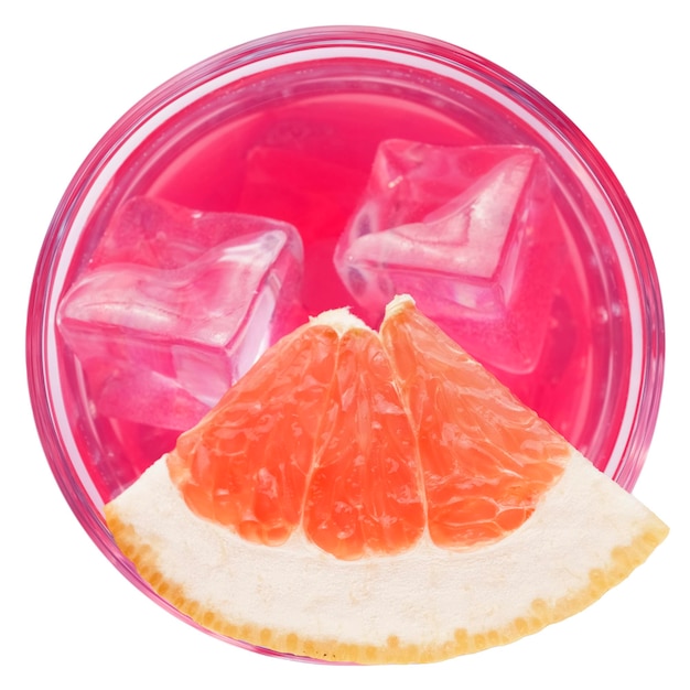 Pink cocktail with vodka and grapefruit and ice