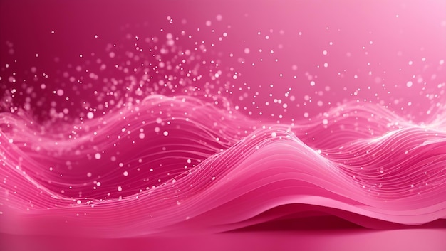 Pink color abstract particles wave background design wallpaper generated by AI