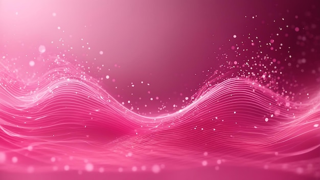 Pink color abstract particles wave background design wallpaper generated by AI