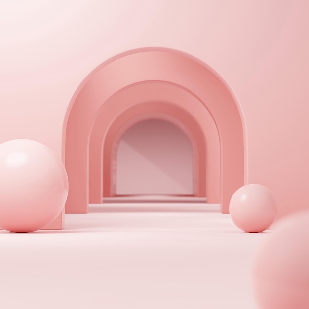 Pink color pastel minimal scene interior design for product display presentation