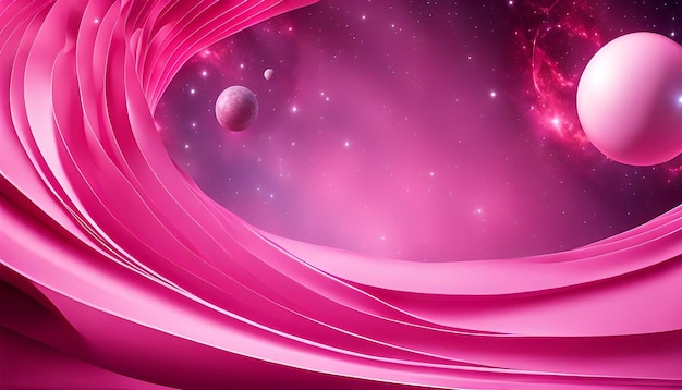 Pink color universe abstract with 3d background wallpaper