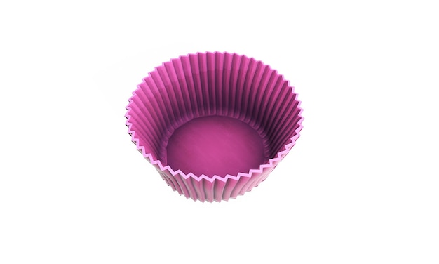 Pink Colorful Cupcake Silicone Cups on a white background 3d Rendering