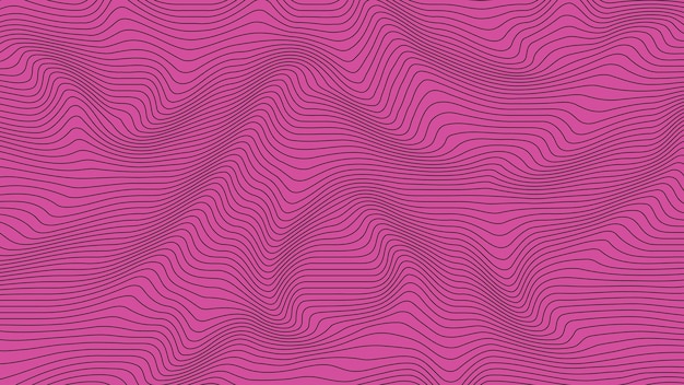 Pink colorful curvy geometric lines wave pattern texture on colorful background