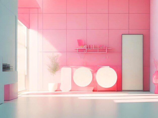 pink cooltoned scene sense of technology wabisabi style fashion blockbuster ambient light lig