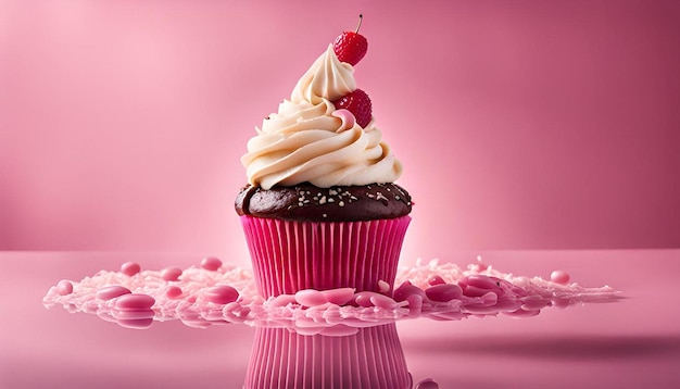 Pink Cream on a Cupcake