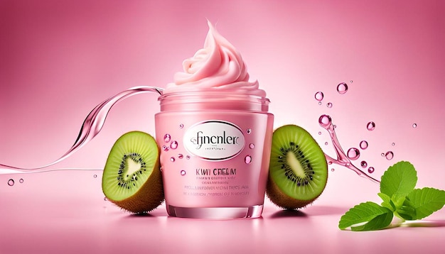 Pink Cream with Fresh Kiwi