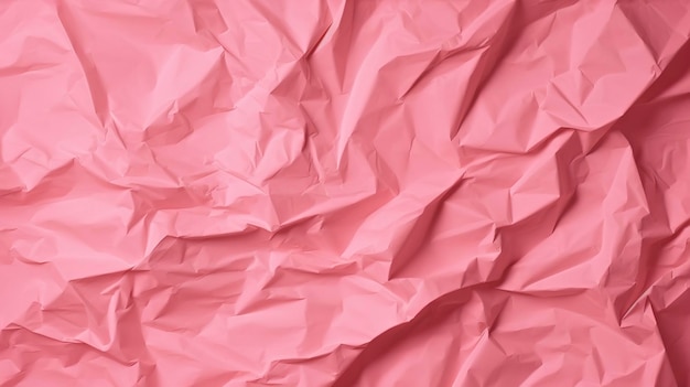 Pink crumpled texture paper sheet background Crumpled red paper background close up textured background colorful handmade creative art abstract style generate ai