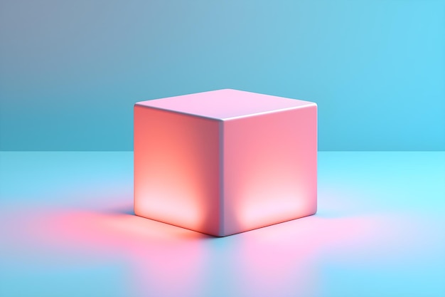 Photo a pink cube with the word cube on it