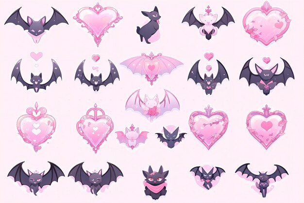 Pink Cute Halloween Watercolor Sticker set Clip art Artistic collection Spooky season Trick