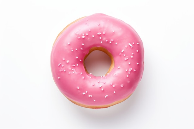 Pink donut isolated Generate Ai