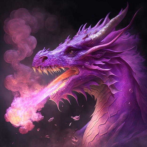 The Pink Dragon Spitting Purple Fire