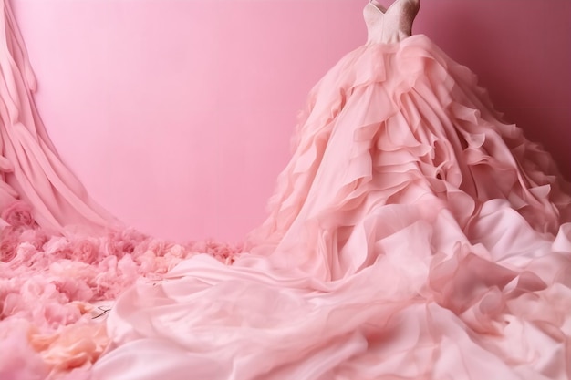 Pink dress on a pink background