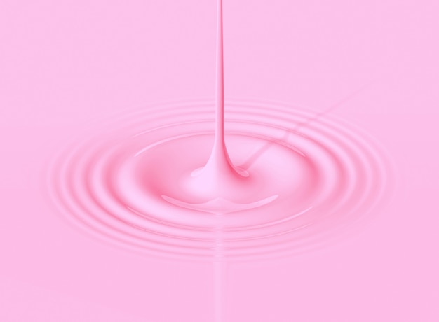 Pink drop of strawberry milk and ripple