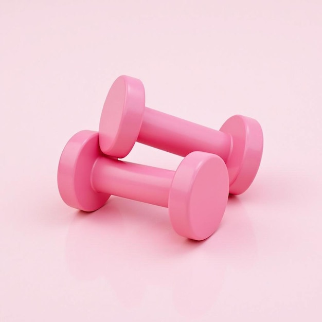 pink dumbbells on a pink background