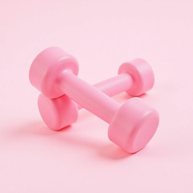 pink dumbbells on a pink background