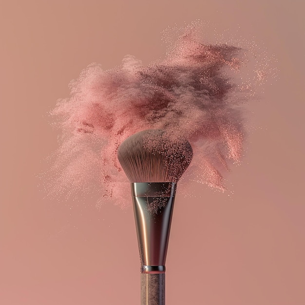 a pink dust brush with pink dust on it