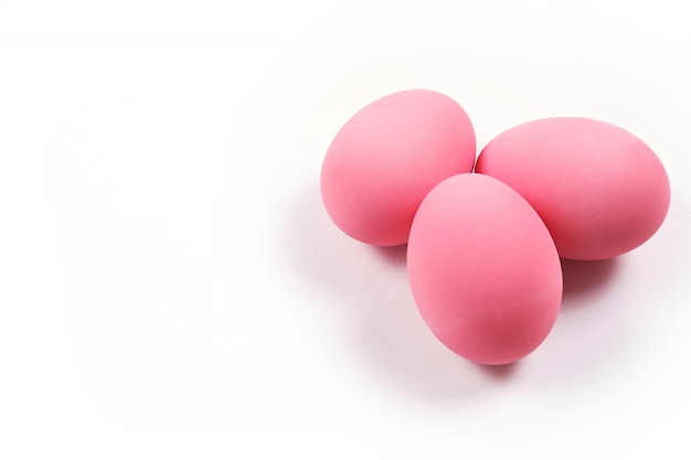 Pink Eggs or Century egg on white background.