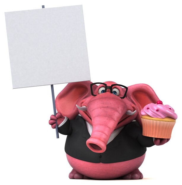 Pink elephant - 3D Illustration