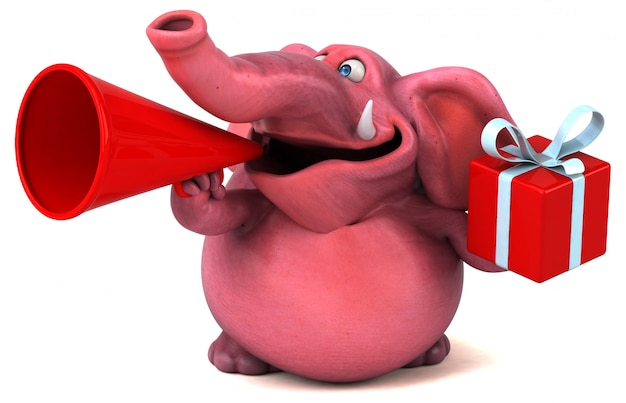 Pink elephant - 3D Illustration