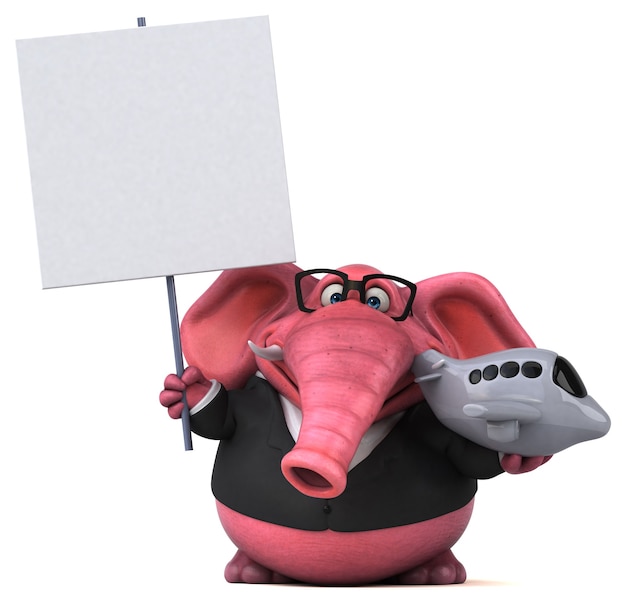 Pink elephant - 3D Illustration