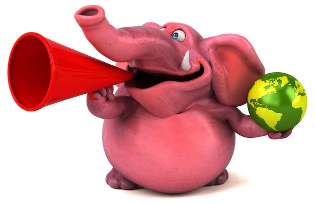 Pink elephant - 3D Illustration