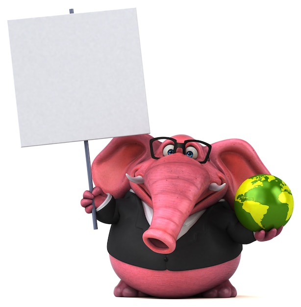 Pink elephant - 3D Illustration