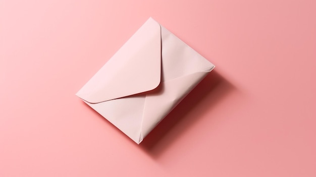 Pink envelope on a pink background