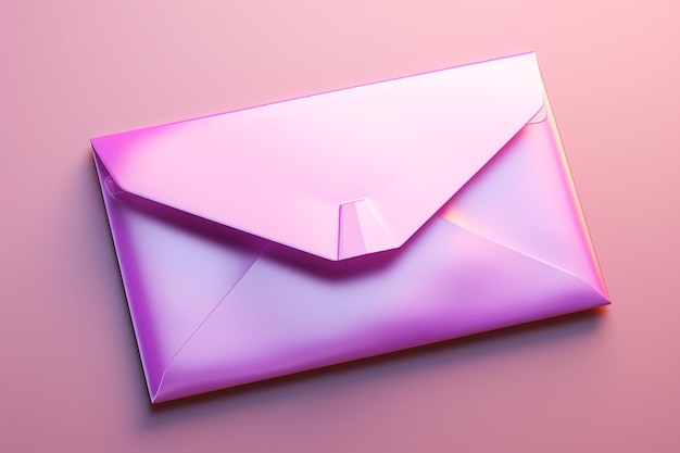 a pink envelope on a pink surface