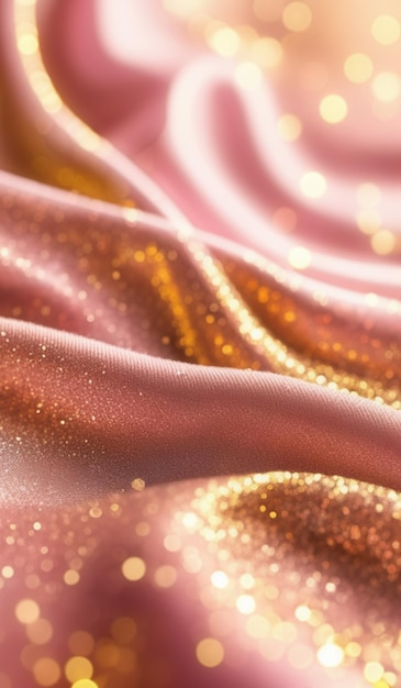 Pink fabric gold glitter light bokeh