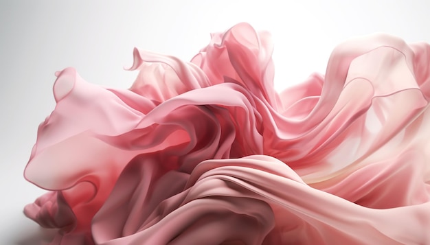 Pink fabric with a white background