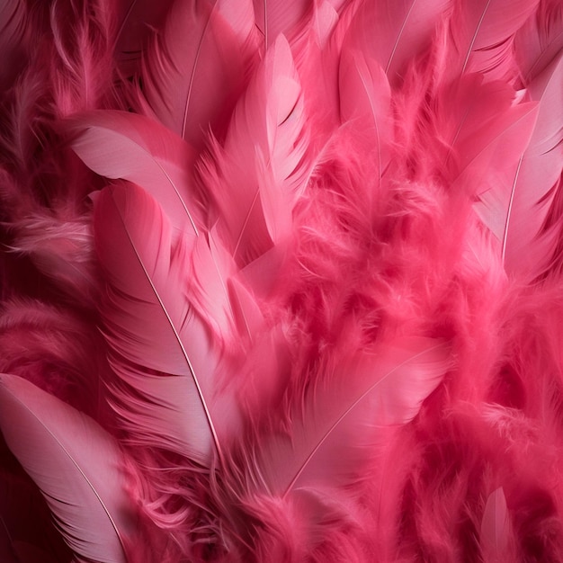 Pink feathers that are on a wall